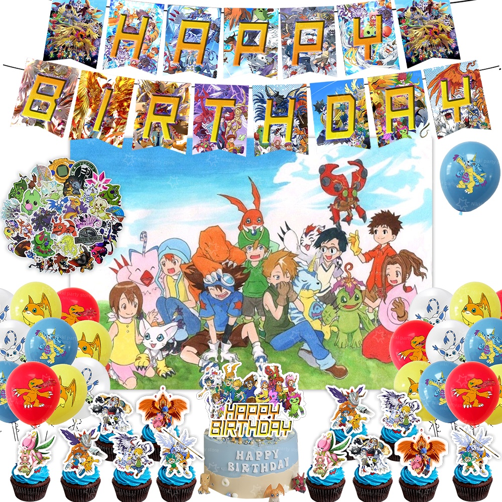 Pet Supplies First - Digimon Birthday Decoration Cartoon Pet Party