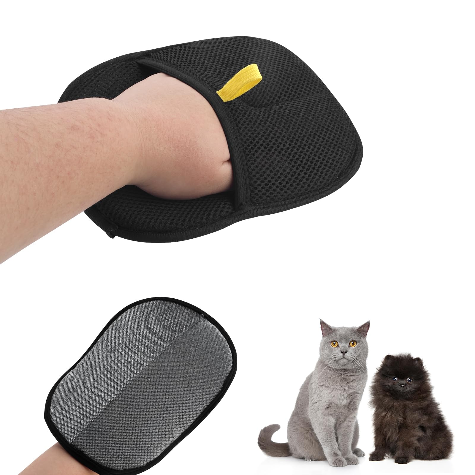 Pet Grooming Glove - Pet Hair Removal Tool Reusable Static