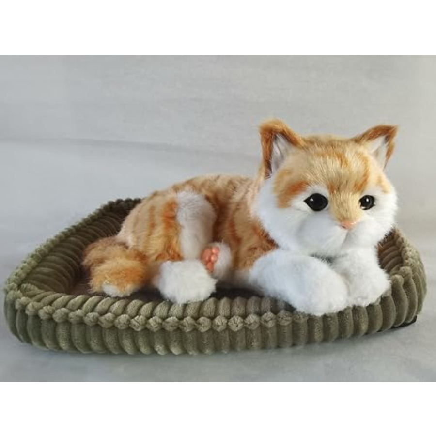 Interactive Cat Toy - Orange Tabby Cat Realistic Lifelike Stuffed