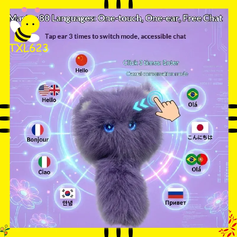 AI Scruffy Cat  Robot Plush To - Interactive Cat Toy ulasan dan harga