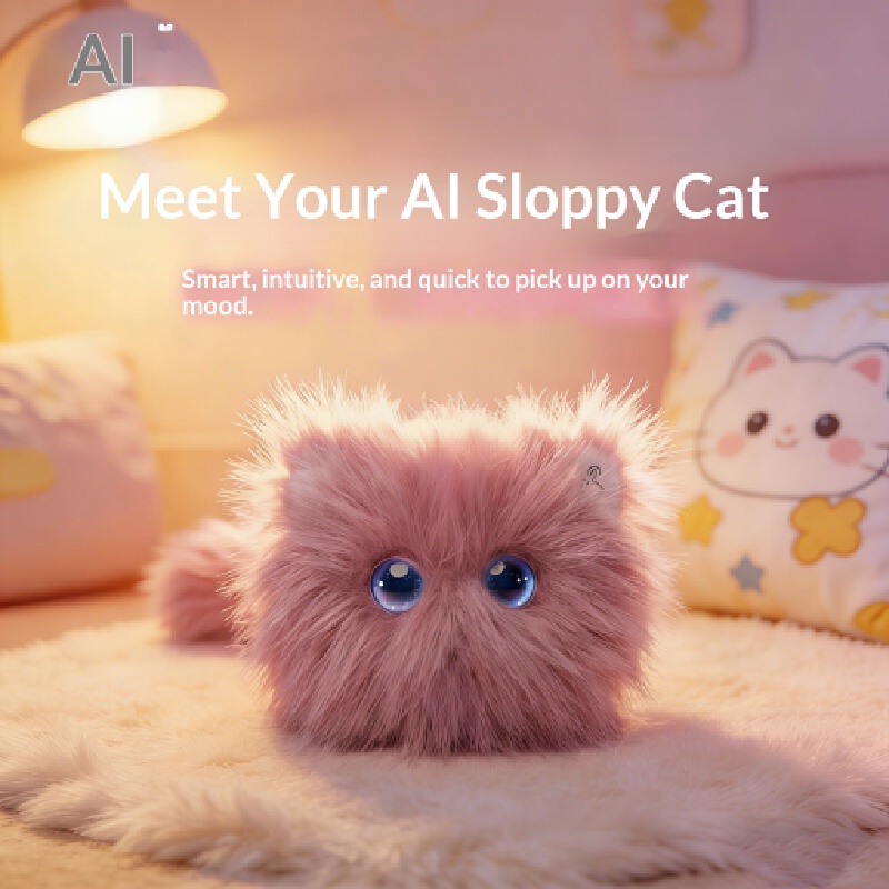 AI Scruffy Cat  Robot Plush To - Interactive Cat Toy ulasan dan harga