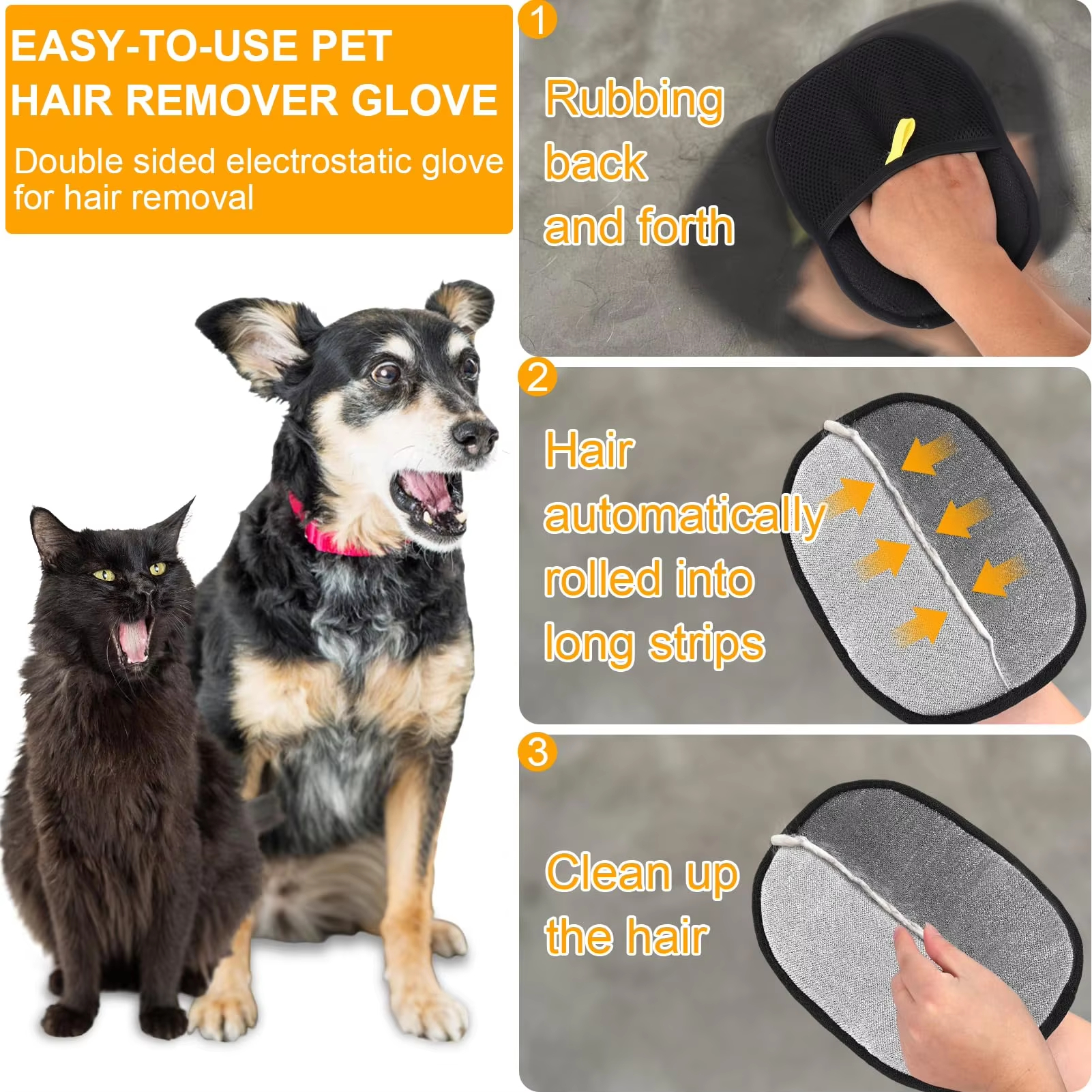 Pet Hair Removal Tool Reusable - Pet Grooming Glove ulasan dan harga