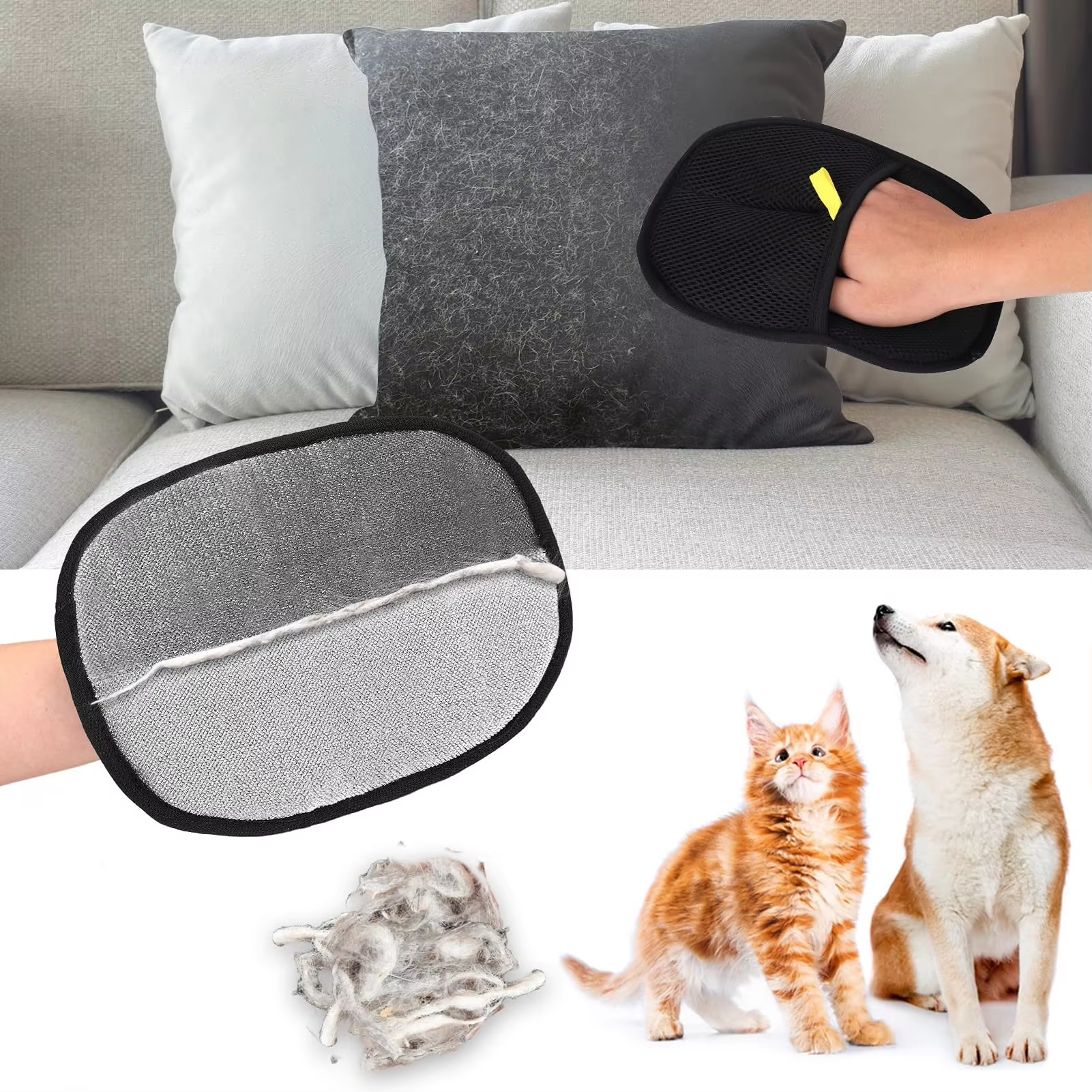 Pet Hair Removal Tool Reusable - Pet Grooming Glove ulasan dan harga