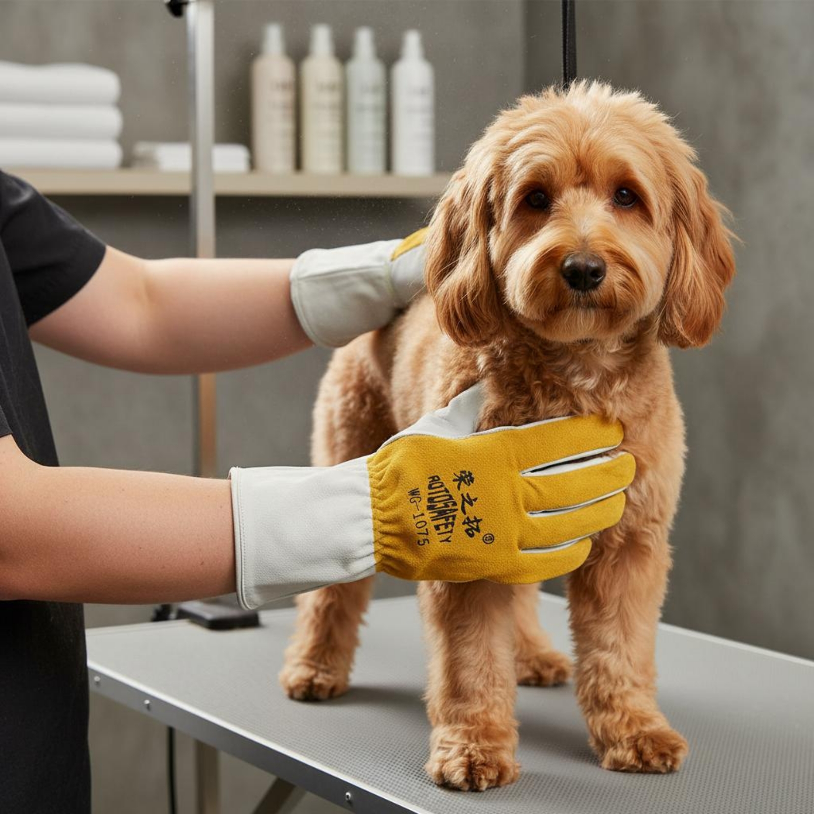 Bite-Protection Pet Gloves Stu - Pet Grooming Glove ulasan dan harga