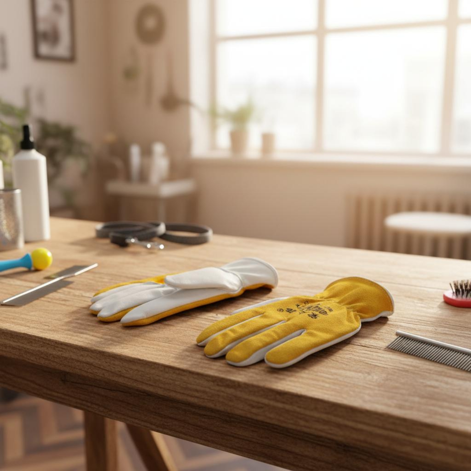 Bite-Protection Pet Gloves Stu - Pet Grooming Glove ulasan dan harga